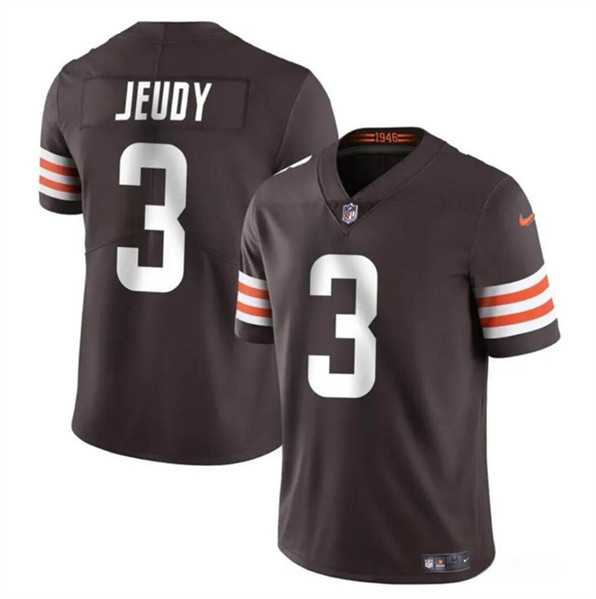 Men & Women & Youth Cleveland Browns #3 Jerry Jeudy Brown Vapor Limited Football Stitched Jersey->cleveland browns->NFL Jersey